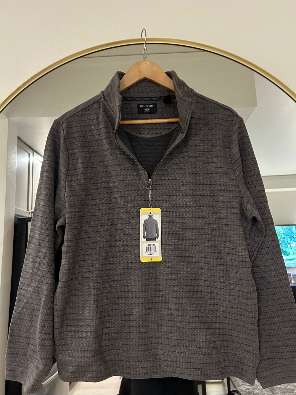 Dockers Dark Gray Textured Half-Zip Sweater
